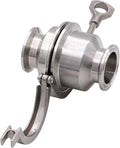 DERNORD Sanitary Check Valve - One Way Flow - 1.5" Tri Clamp Style, Stainless Steel 304, FKM Gasket (1.5" Tri Clamp Check Valve)