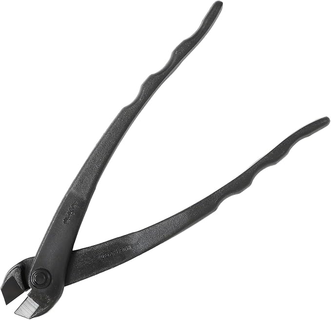 Wazakura Hand Forged Bonsai Tree Wire Cutter Made in Japan 195mm (7.7inch), Japanese Garden Tool, Rounded Ends for Bonsai Styling Wires - Black