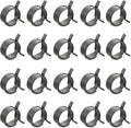 20pcs 0.91" ID Constant Tension Band Hose Clamps, 23mm Spring Band Type Action Hose Clamp Manganese Steel Fuel Line Clamp Low Pressure Air Clip Clamp for Fuel Hose Line Water Pipe Air Tube black