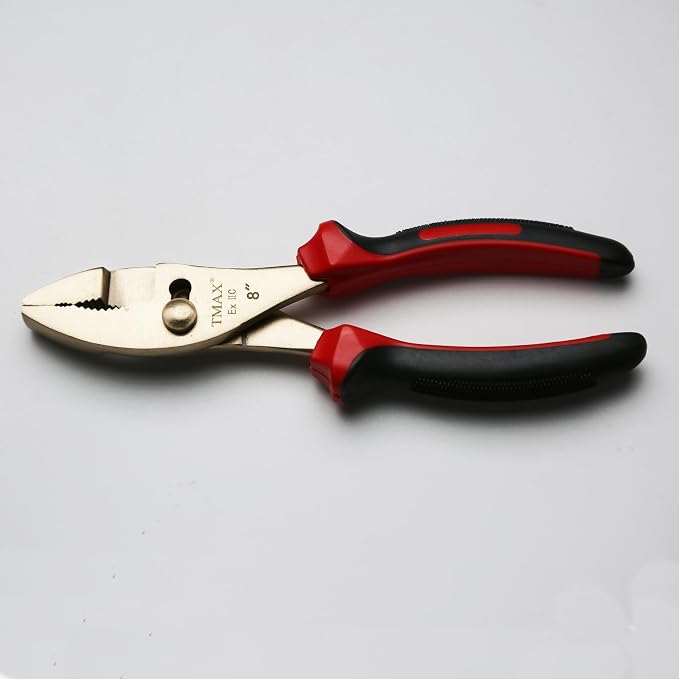 TMAX Non-Sparking 8" Slip Joint Plier, Wide Jaw Max 5/8", Aluminum Bronze | Spark Free Safety, Non-Magnetic And Corrosion-Resistant | Safety Tool For Flammable Hazardous Environment