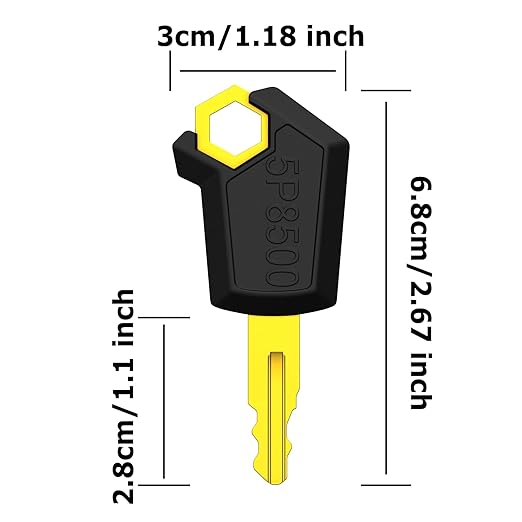 10Pcs CAT 5P8500 Ignition Switch Keys Equipment Key Set, Caterpillar Excavator Equipment Keys