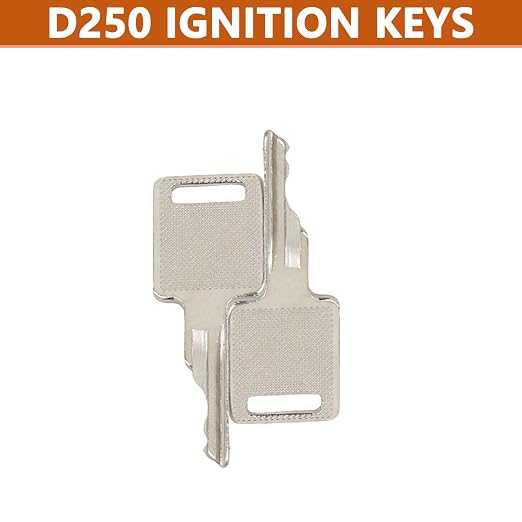 8 Pcs D250 Ignition Keys Heavy Equipment Keys Replace # 6693241 307852A1 6709527 714602 A77313 Compatible with Bobcat Case IH Skid Steer Loader and More