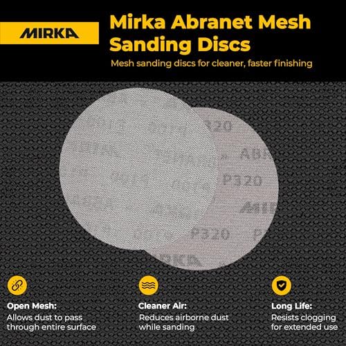 Mirka Abranet 6 Inch Sanding Discs Hook and Loop Mesh 800 Grit