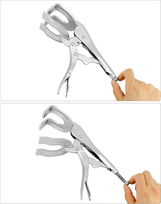 QWORK 9" Locking Pliers, 2 Pack Metal Welding Clamp, Quick-lock Release for Easy Removal