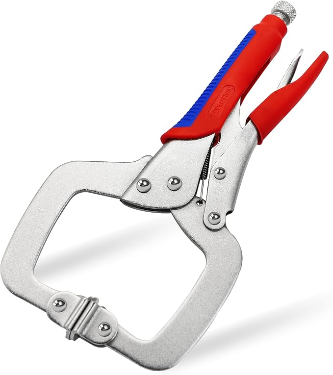 11-Inch c clamp locking pliers Heavy Duty Locking Pliers with Ergonomic Handle for Welding, Woodworking, Metalworking, Auto Repair & Home DIY Projects