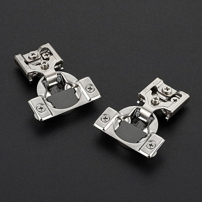 60 Pack 30 Pairs 3/8 inch Overlay Soft Close Hinges for Kitchen Cabinet Hinges Satin Nickel Hidden Hinges Stainless Steel Concealed Hinge self Closing