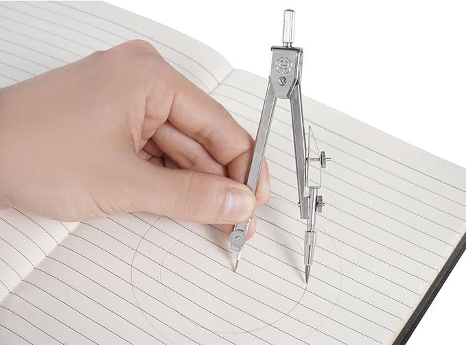 Protractor and Compass Set, Compass Protractor Set, Protractor, Compass for Geometry, Math Compass, Compass School, Math Compass and Protractor, Geometry Tools Set, Geometry Set (Silver)