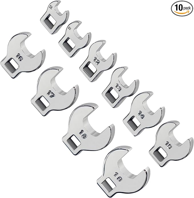 Titan 17295 10-Piece 3/8-Inch Drive Metric Crowsfoot Wrench Set