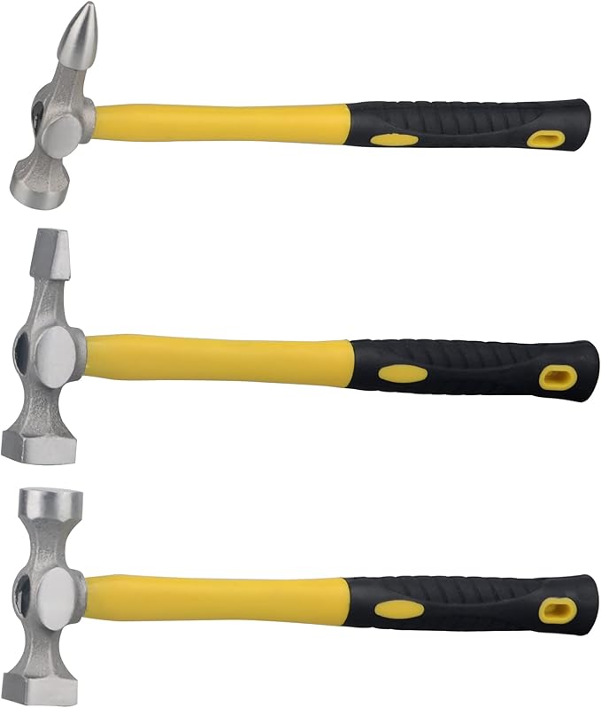 DAYUAN 7Pcs Auto Body Repair Kit, Craft Panel Beating Hammer and Dolly Set Hammer Dent Body Fender Tool