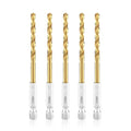amoolo 11/64 Twist Drill Bit Set, 5Pcs Titanium HSS Hex Shank Impact Drill Bit Set for Metal, Steel, Wood, Plastic, Quick Change Design