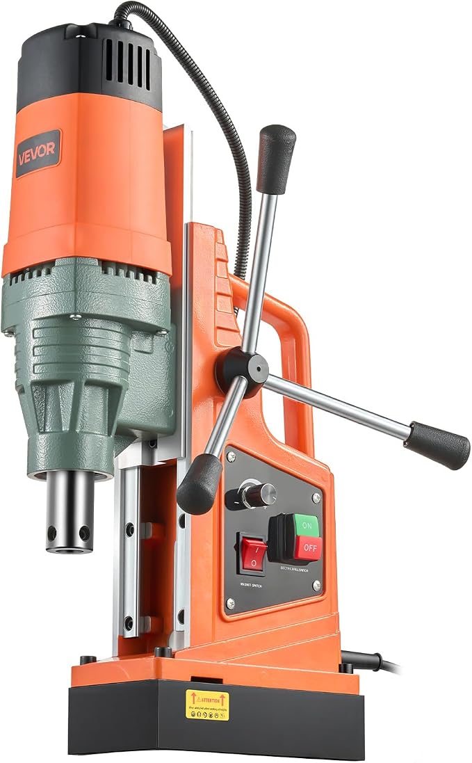 VEVOR 1550W Mag Drill Press, 2" Core Drilling Machine, 2922 lbf 0-550 RPM Variable Speed Portable Magnetic Drill, Heavy Duty Metal Hole Cutter for I-Beam Steel Fabrication, Workshop & DIY Work