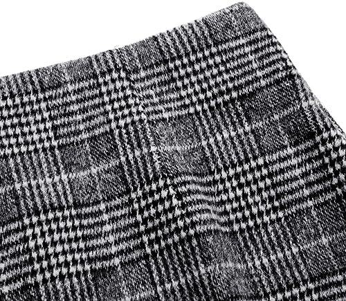 IDEALSANXUN Plaid Skirts for Women Fall Winter Knee Length Pencil Wool Skirt with Slit