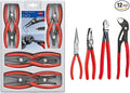 KNIPEX Precision Circlip Pliers 8-Piece Set + KNIPEX Cobra Combination Cutter and Needle Nose Pliers 4-Piece Set