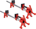 3/4"x24" Wood Gluing Pipe Clamp Fixture for Woodworking | 2-Pack 3/4" H-Style Cast Iron Pipe Clamp Set with Extension Pipe for Cabinet,Furniture&Carpentry, 1766LBS Load Limit