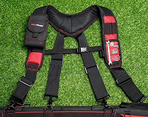 MELOTOUGH Magnetic Tool Belt Suspenders with Magnetic WristBand for Work Belt Padded Suspenders Constrcution