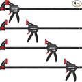 24" Bar Clamps for Woodworking, 4-Pack One-Handed Wood Clamps/Spreader, Quick-Release F Clamps Set, 177 lbs Load Limit with GS Certificate