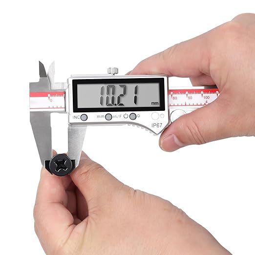 VINCA IP67 Grade Digital Caliper, DIPA-0605 0-6 Inch/150mm, Inch/Millimeter/Fraction Conversion, Stainless Steel, Large LCD Screen