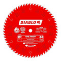 Diablo Fine Finish Saw Blade for Wood - 10" Diameter, 60 ATB Teeth, 5/8" Arbor, .087" Kerf, 7° Hook Angle, .063" Plate, 6000 Max RPM - D1060S