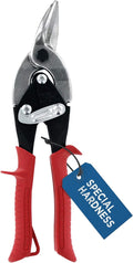 MIDWEST Special Hardness Aviation Snip - Left Cut Regular Stainless Steel Cutting Shears, Made in the USA - MWT-SS6716L