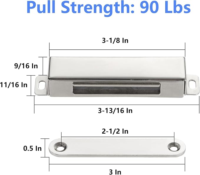 Heavy Duty Pivot Hinge Set with Magnetic Door Catch for Wood Door, HBL' Hidden Door Hinge for Secret Door, Swing Door, with 360 Degree Rotation, Invisible Pivot Door Hardware for Bookshelf.