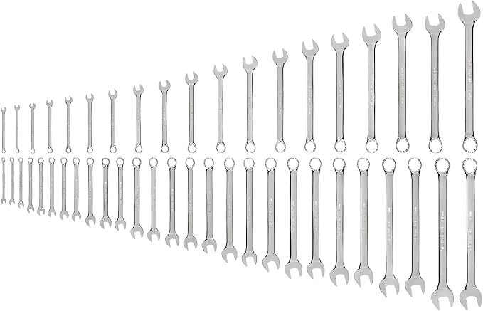 TEKTON Combination Wrench Set, 46-Piece | WCB90301 | (1/4 - 1-1/4 in., 6 - 32 mm), Chrome Finish