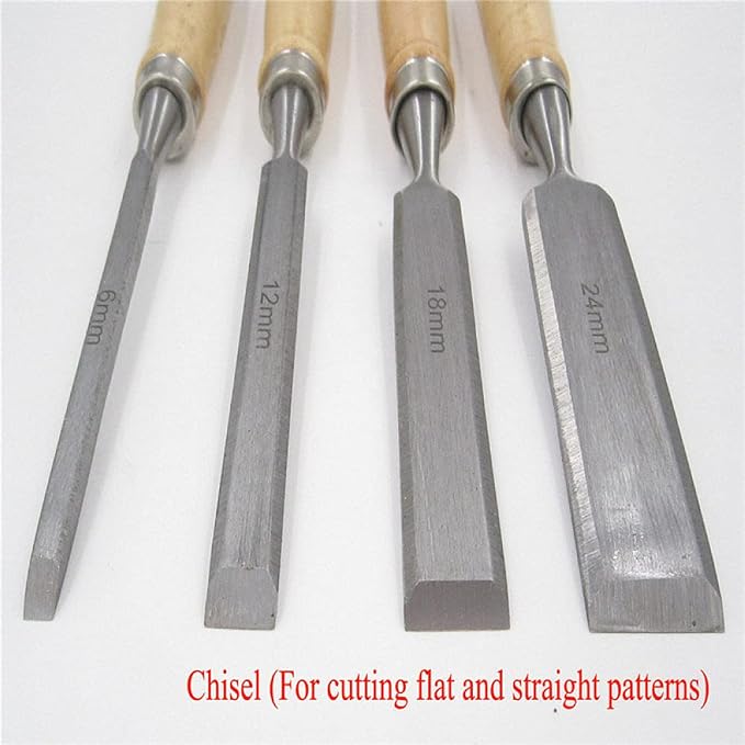 1Pcs Woodwork Wood Carve Woodcarve Gouge Chisel Sculpture Craft Woodcut Art Artist Carpenter Chip Carpentry Mortise Sculpte,Flat Chisel,32mm