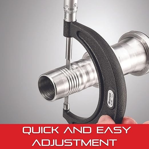 Starrett Outside Micrometer with Insulated Frame, Satin Chrome Finish and Advanced Sleeve Design - Quick and Easy Adjustment, 5-6" Range, .0001" Graduations - T444.1XRL-6