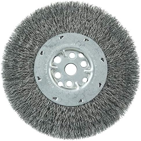 Weiler 01511 7" Maximum Density Crimped Wire Wheel.014 Steel Fill, 5/8"-1/2" Arbor Hole, Made in The USA