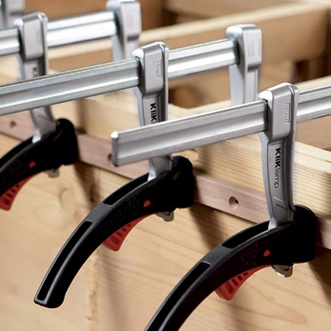 BESSEY KliKlamp Series Ratchet Action Lever Clamp - 4-Inch -KLI3.008 - Fast Action, Heavy Duty Clamps for Woodworking, Carpentry, & Cabinetry - Professional Grade for DIY and Home Improvement