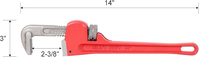 4Pcs 8&10&14&24-inch Straight Heavy Duty Pipe Wrench Set Plumber Adjustable Water Alloy Steel Grip Plumber's Wrench Plumbing Tools