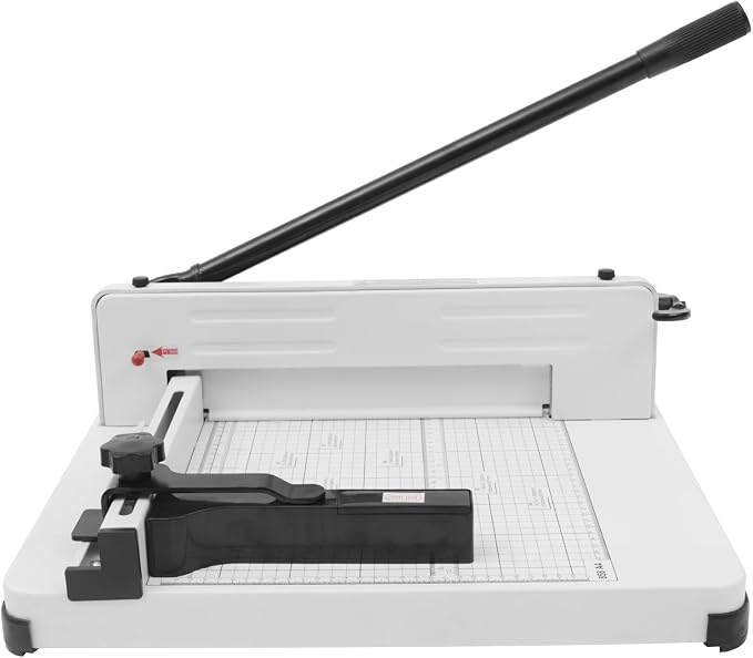 Heavy Duty Paper Cutter, 12 Inch Manual Guillotine Paper Cutter, 400 Sheets Capacity Cards Trimmer, Countertop Paper Cutting Equipment for Office, Home, Library, Reference Room