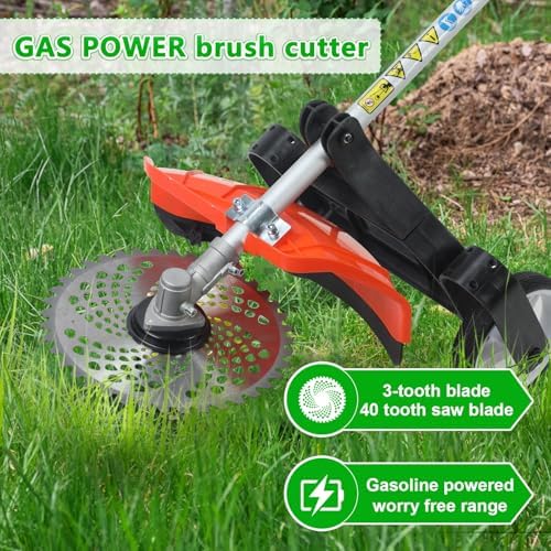8 in 1 Weed Eater Gas - 52CC 2-Stroke Gas Pole Saw Hedge Trimmer Combo