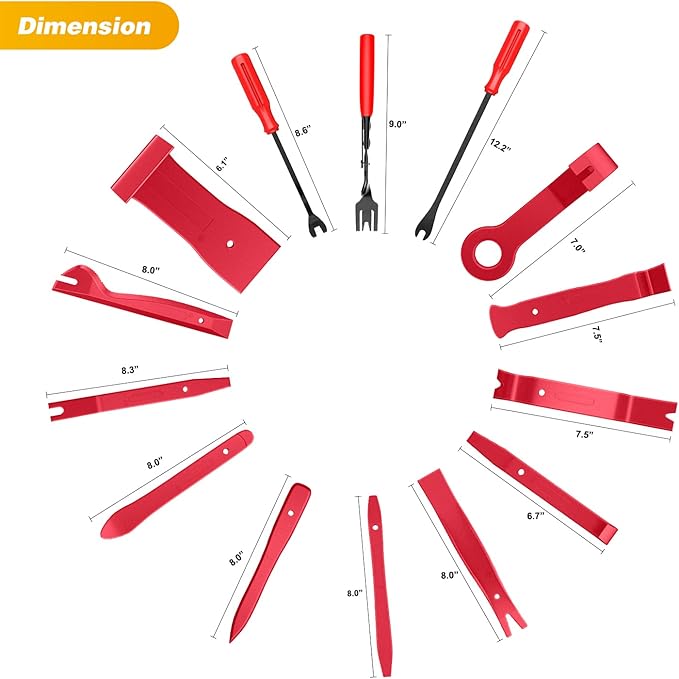 GOOACC 88Pcs Trim Removal Tool, Auto Push Pin Bumper Retainer Clip Set Fastener Terminal Remover Tool Adhesive Cable Clips Pry Kit Car Panel Radio Removal Auto Clip Pliers
