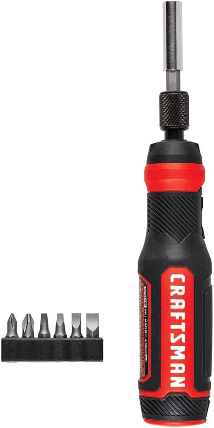 CRAFTSMAN Cordless Screwdriver, 4V, 8-Piece Set (CMHT66718B6)