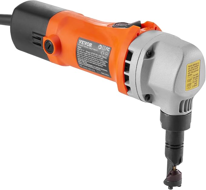 VEVOR Sheet Metal Nibbler, 550W, 2200 RPM Speed, 360 Degree Rotation Electric Nibbler Metal Cutter, Lightweight, Straight Curve and Circle Cutting for Stainless Steel, Aluminum, Plastic, Wood Board