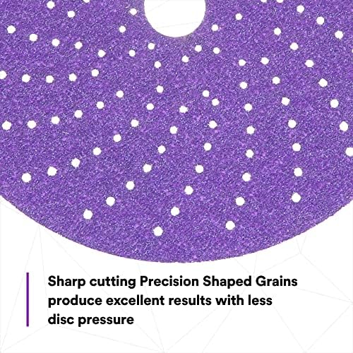 3M Cubitron II Hookit Clean Sanding Abrasive Disc, 737U, 31371, 6 in, 80+