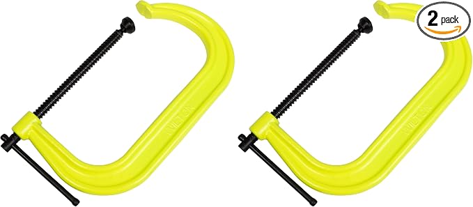 Wilton Hi-Vis C-Clamp, 10-1/8" Opening, 6" Throat, 8000 Lbs. Clamping Force (Model 410-SF) (Pack of 2)