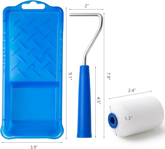 Mister Rui Foam Paint Roller, 2 Inch Mini Paint Roller Kit 10 Pack, Touch Up Small Paint Roller for Painting Wall, Door, Cabinet