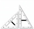 Magnetic Teaching Ruler Set with Multi-Functional Geometry Tools Durable ABS Plastic for Whiteboard Classroom Projects Student Teacher Math Supplies (Clear 2pcs)