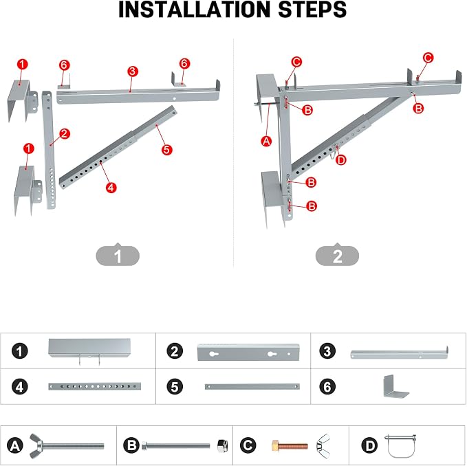 New Upgraded Adjustable Ladder Jacks 2 Pack for Scaffolding Platform, Two-Rung Short Body Extension Ladder Jack Scaffold Bracket, Silver Ladder Platform Accessories Ladder Jack Part for Working Stage