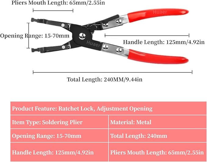 Akozon Car Soldering Pliers, Metal Soldering Plier Multi-Function Wire Welding Clamp Pick‑Up Aid Tool Wire Welding Pliers For Automobile Maintenance Repairing Tool