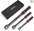 AEROFORCE 1/4 & 3/8 & 1/2-inch Drive Click Torque Wrench, 3Pcs Torque Wrench Set 4-20Ft.lb, 5-45Ft.lb, 15-165Ft.lb 72-Tooth Dual Scale for Bike, Moto, Car Repair