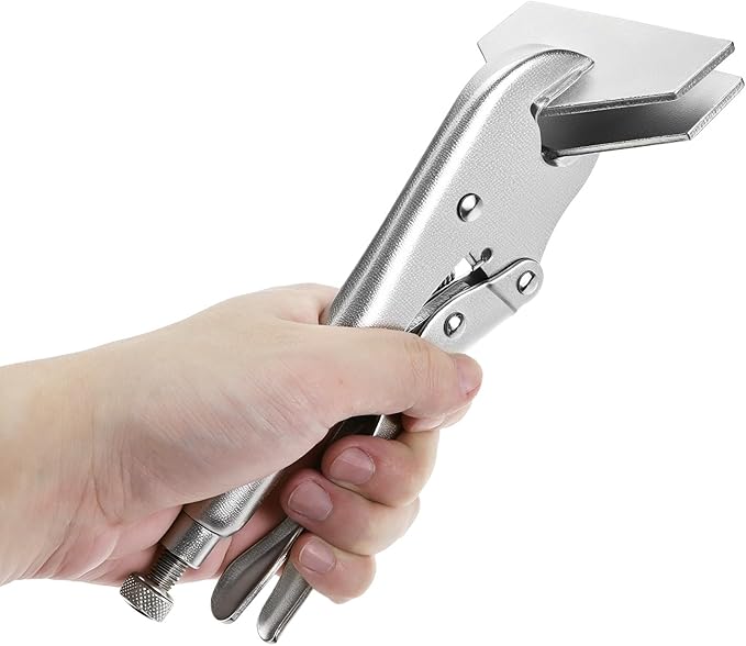 QWORK Locking Sheet Metal Clamp, 2 Pack 8 Inch Alloy Steel Welding Plier, Sheet Metal Grip Tool