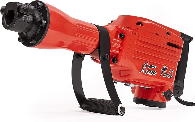 XtremepowerUS 2200W Demolition Jack Hammer Flat Chisel Bull Point Chisel Bits Demo Chipping Hammer Concrete Pavement Breaker DIY Construction Concrete Floor Breaker Punch Drill