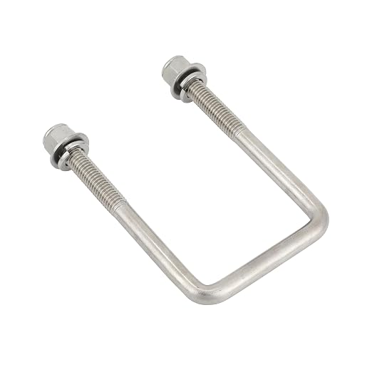 Stainless Steel Square U Bolt Kit for Boat Trailer Axle Leaf Springs, for 2x2 Axle - 4 3/4" Long,2 inch Wide Square U-Bolts with Nuts and Frame Plate for Trailer Automobiles Trailer.