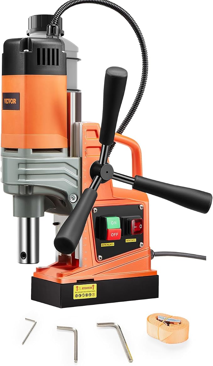 VEVOR Mag Drill Press, 1300W 1.57" Boring Diameter, 2922lbf Power Portable Magnetic Drill, 810 PRM, Electric Drilling Machine for Metal Surface, Industrial and Home Improvement