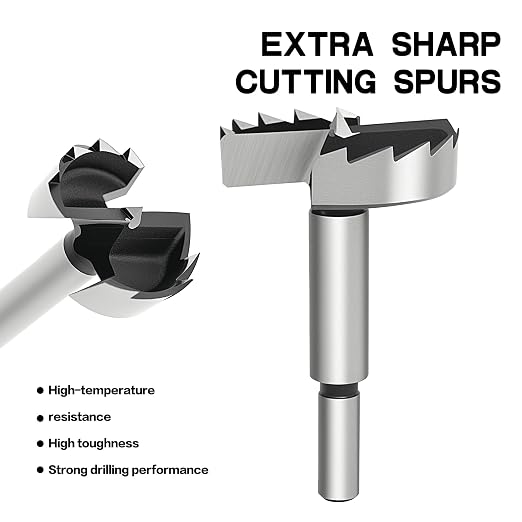 BeHappy Hex Shank Forstner Bit Set, 16pcs Multi Sided Shank Wood Drill bit Set for Woodworking, Auger Opener Round Shank Drilling Cutting Tool for Hardwood, Softwood, Plastic, Plywood
