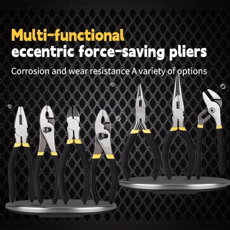 7-Piece Heavy Duty Pliers Set, Groove, Slip, Linesman, Diagonal, Long Nose