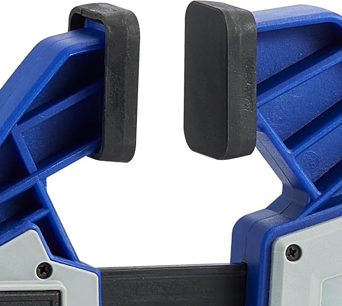 VEVOR Bar Clamps for Woodworking, 2-Pack 24 inch One-Handed Clamp/Spreader, Quick-Grip F-Clamp with 340 lbs Load Limit, Premium Plastic and Carbon Steel, for Woodworking Metal working, Blue + Black