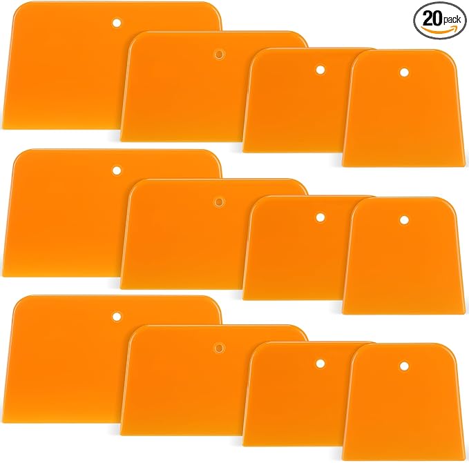 Frienda 20 Pcs Body Filler Spreaders Plastic Tools for Automotive Applying Putties Glazes Caulks and Paint (4 Sizes)